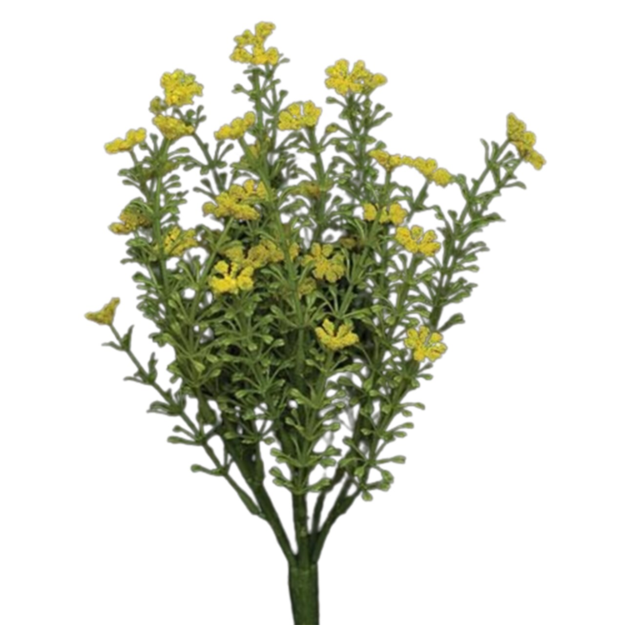 Set of 6 Decorative Yellow Astilbe Floral Bush with Clustered Blooms and Green Foliage for Vase Arrangement and Home Styling Accent